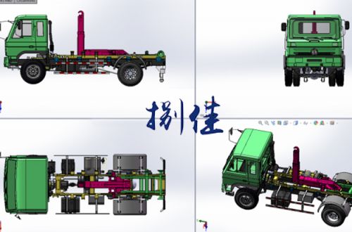 5立方钩臂式垃圾车模型